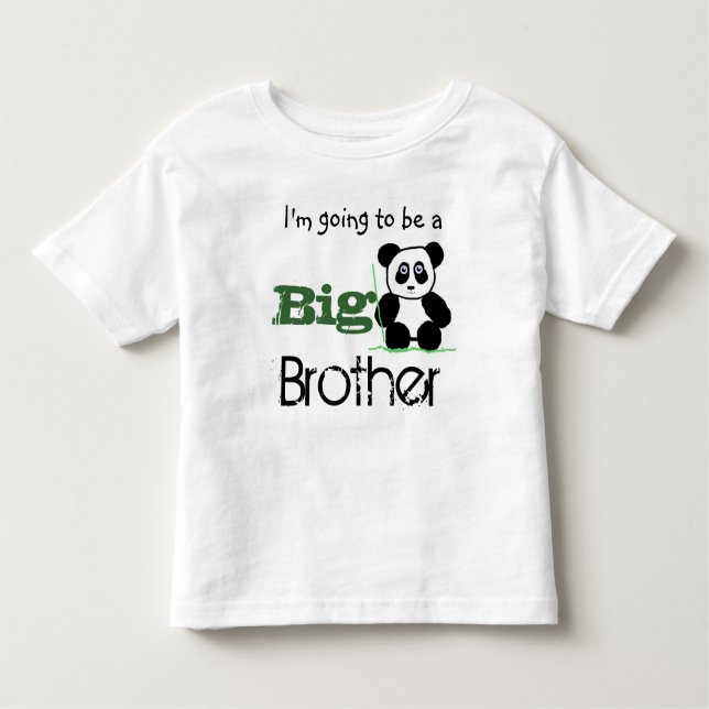 Big Brother Announcement with Panda Toddler T-Shirt (Front)