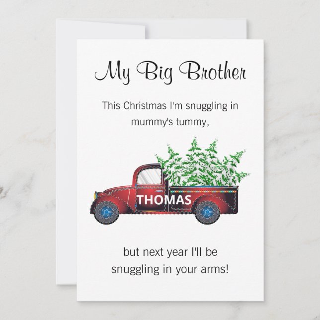 big brother baby announcement Xmas truck funny (Front)
