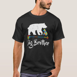 Big Brother Bear Autism Awareness  Proud Autism Mo T-Shirt