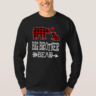 Big Brother Bear  Red Buffalo Plaid Grandma Bear T-Shirt