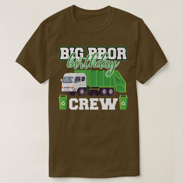 Big Brother Birthday Crew Garbage Truck Family Mat T-Shirt (Design Front)