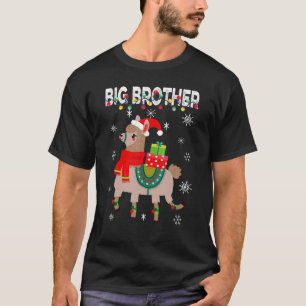Big Brother Christmas Llama Lights Matching Famil T-Shirt
