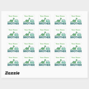Big brother dinosaur cartoon brothers square sticker