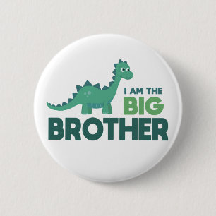 Big brother dinosaur family dino 6 cm round badge
