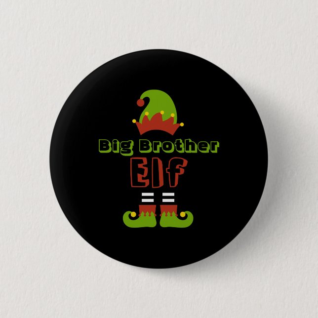 Big Brother Elf Christmas Xmas Cute T Shirt  6 Cm Round Badge (Front)