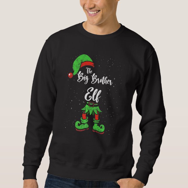 Big Brother Elf Matching Family Christmas Pajama C Sweatshirt (Front)