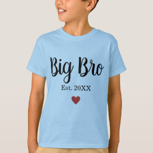 Big Brother Established Year Little Heart Custom T-Shirt