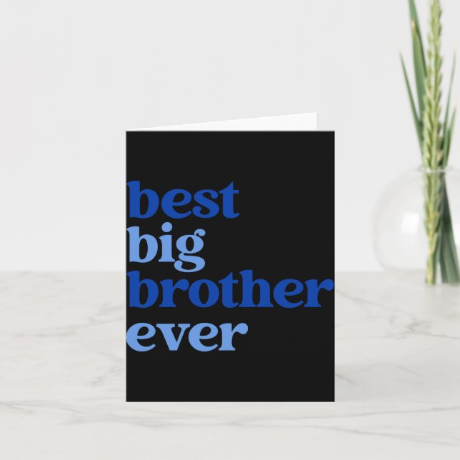 Big Brother Ever Gray With Blue Text Boys _1  Card (Front)