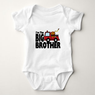 Big Brother Fire Truck Baby Bodysuit
