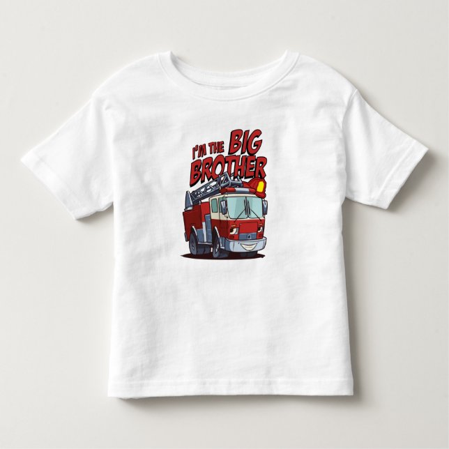 Big Brother Fire Truck Toddler T-Shirt (Front)