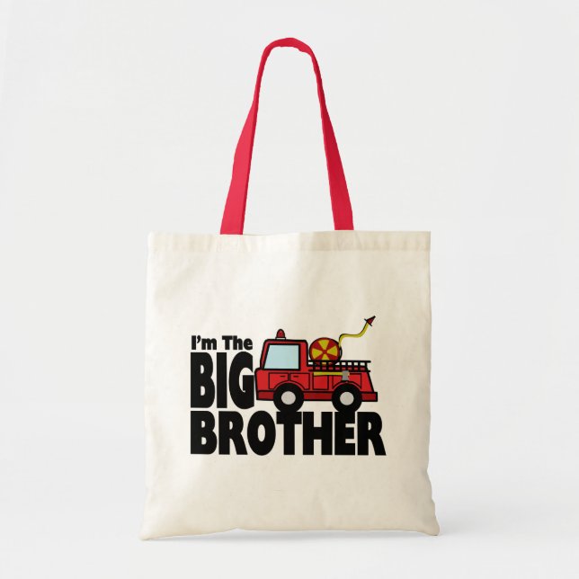 Big Brother Fire Truck Tote Bag (Front)