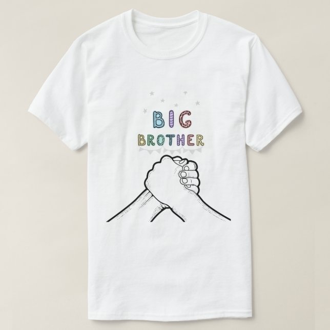 Big Brother Fist Bump Typography T-Shirt (Design Front)