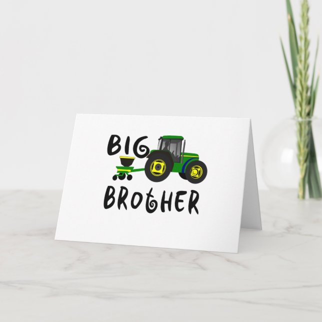 Big Brother Gift for Tractor Loving Boys Kids Announcement (Front)
