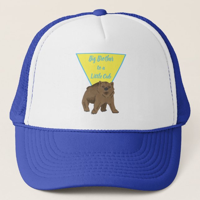 Big Brother Grizzly Bear Cub Trucker Hat (Front)