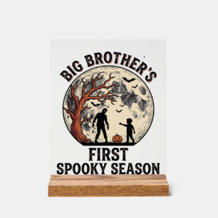 Big Brother Halloween First Spooky Season Vintage Acrylic Sign