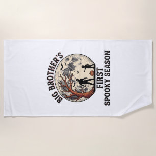 Big Brother Halloween First Spooky Season Vintage  Beach Towel