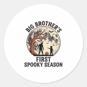 Big Brother Halloween First Spooky Season Vintage  Classic Round Sticker