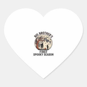 Big Brother Halloween First Spooky Season Vintage  Heart Sticker