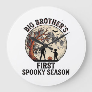 Big Brother Halloween First Spooky Season Vintage  Large Clock