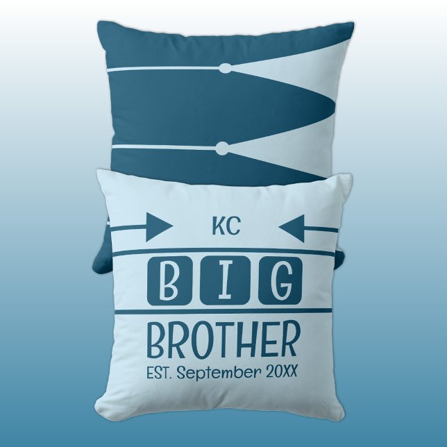 Big brother initials est. month year blue cushion (Creator Uploaded)