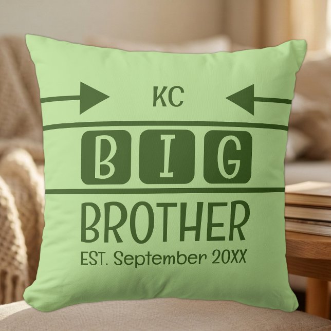 Big brother initials est. month year green cushion (Creator Uploaded)