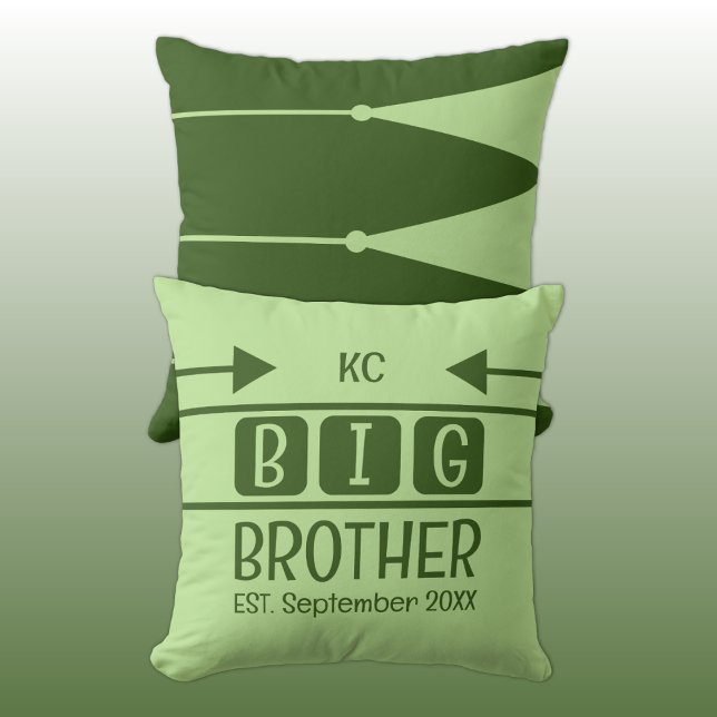 Big brother initials est. month year green cushion (Creator Uploaded)