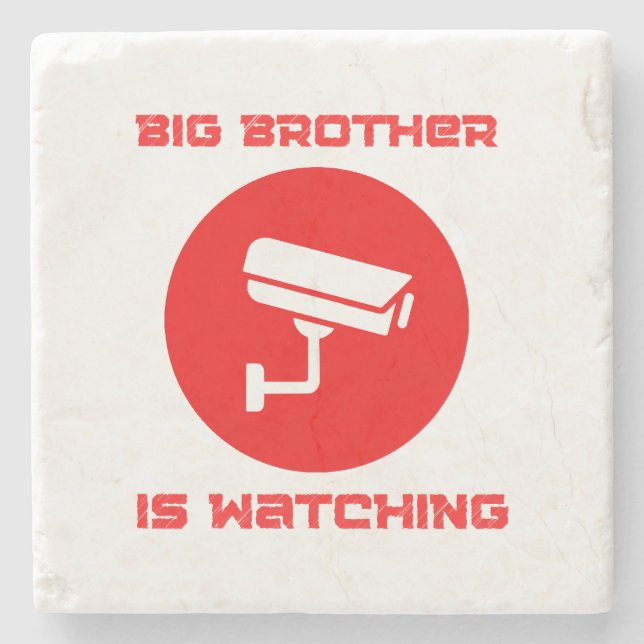 Big Brother is Watching  1984 ingsoc Stone Coaster (Front)