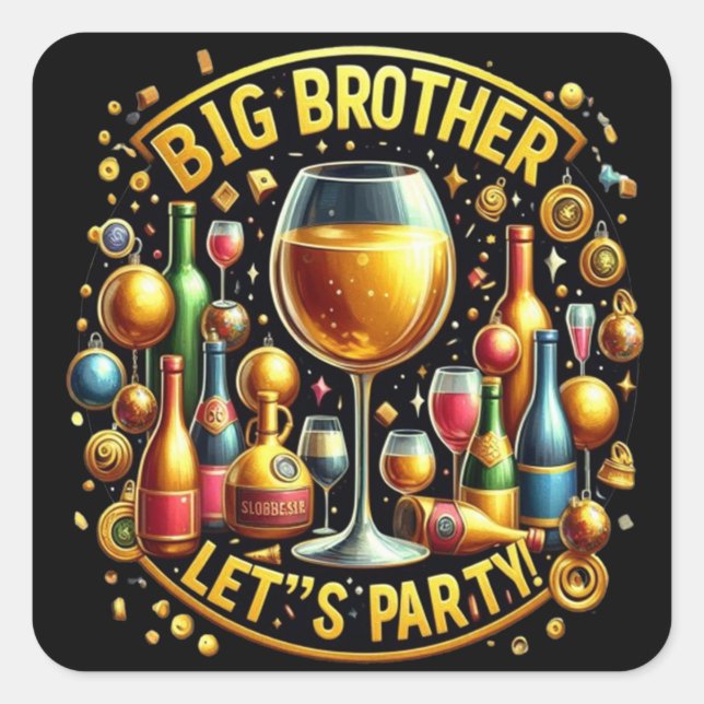 Big Brother It's Rave Time Square Sticker (Front)