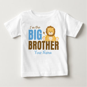 Big Brother Lion Blue Personalised Baby T-Shirt