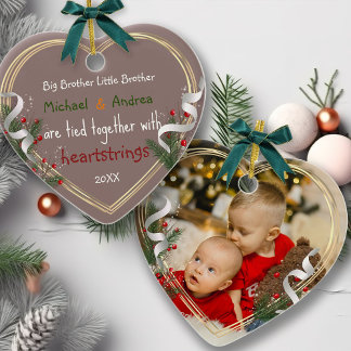 Big Brother Little Brother Photo Gold Frame Ornament