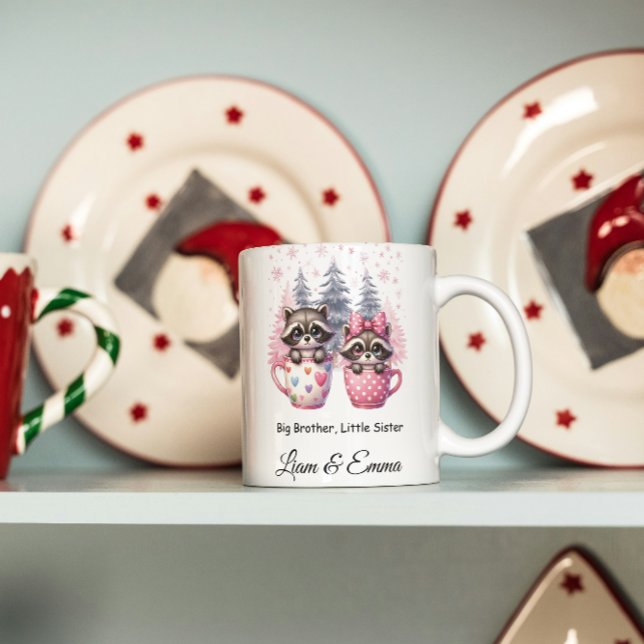 Big Brother Little Sister Racoon Christmas Mug (Creator Uploaded)