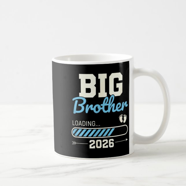 Big brother loading 2026 pregnancy announcement coffee mug (Right)