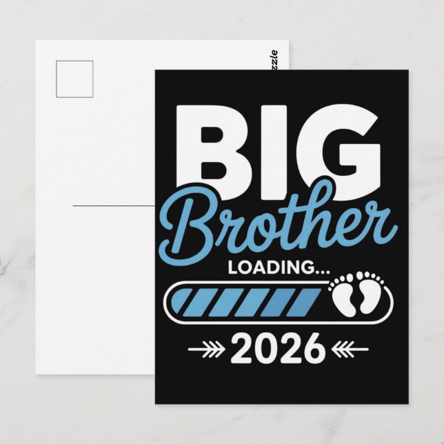 Big Brother Loading: New Baby Announcement  Postcard (Front/Back)