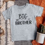 Big Brother | Matching Sibling Family Baby T-Shirt<br><div class="desc">Custom printed apparel personalised with "Big Brother" graphic in trendy modern fonts with a boho arrow design. Perfect for a pregnancy announcement photo or a gift for older siblings when new baby arrives! Use the design tools to edit the colours or add your own text and photos to create a...</div>