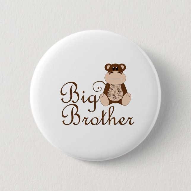 Big Brother Monkey 6 Cm Round Badge (Front)
