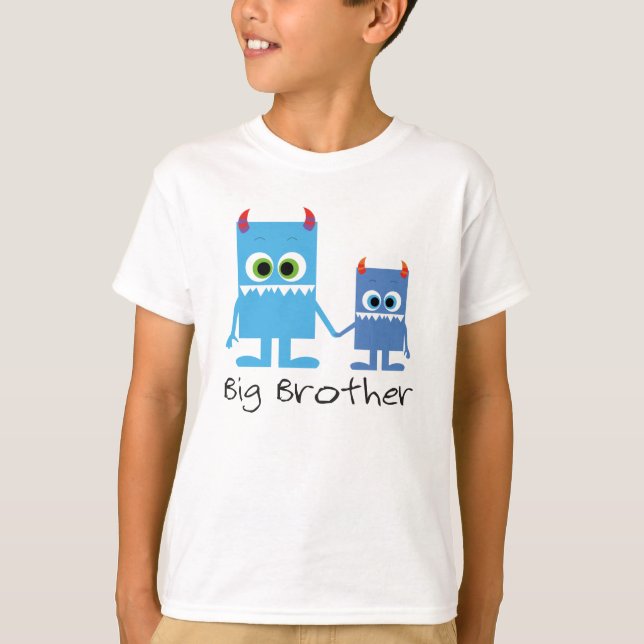 "big brother" monster siblings blue T-Shirt (Front)