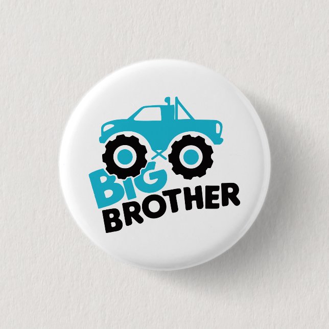 Big Brother Monster Truck 3 Cm Round Badge (Front)