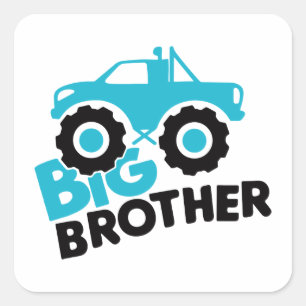 Big Brother Monster Truck Square Sticker