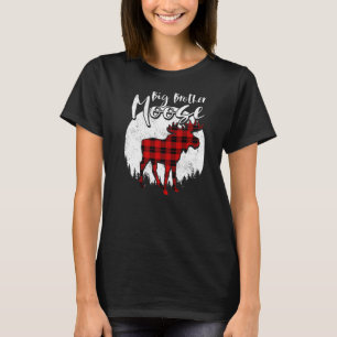 Big Brother Moose Red Plaid Buffalo Matching Famil T-Shirt