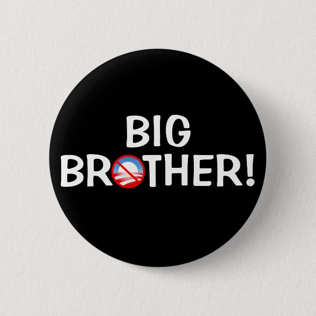 Big Brother! - Obama 6 Cm Round Badge (Front)