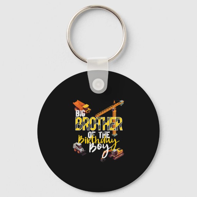 Big Brother Of Birthday Boy Constructor Key Ring (Front)