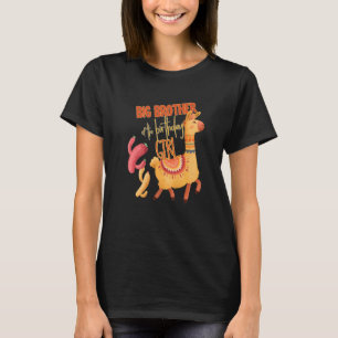 Big Brother Of Birthday Girl Llama Theme Matching T-Shirt