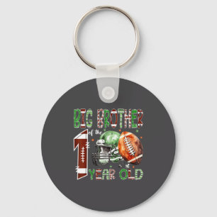 Big Brother Of The 1 Year Old Football 1st Birthda Key Ring