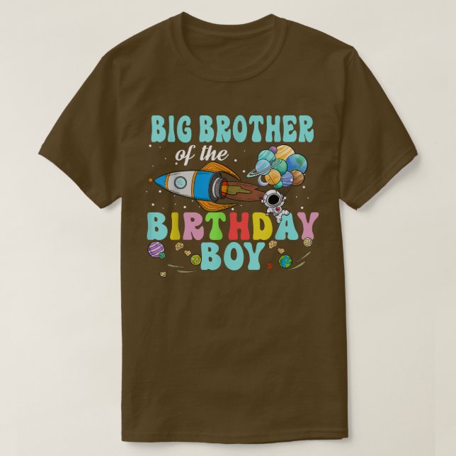 Big Brother Of The Birthday Astronaut Boy Space Pa T-Shirt (Design Front)