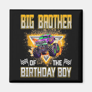 Big Brother Of The Birthday Boy Monster Truck Birt Magnet