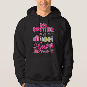 Big Brother Of The Birthday Girl Flamingo Theme Pa Hoodie