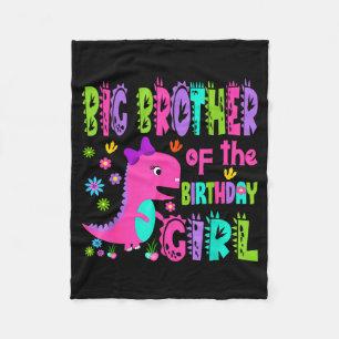 Big brother of the birthday girl saurus rex fleece blanket