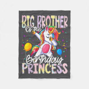 Big Brother Of The Birthday Princess Dabbing Unico Fleece Blanket