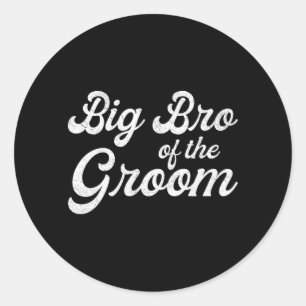 Big Brother Of The Groom Shirts For Men Boys Classic Round Sticker