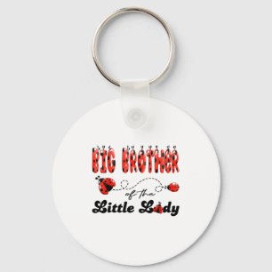 Big brother of the little lady birthday girl key ring
